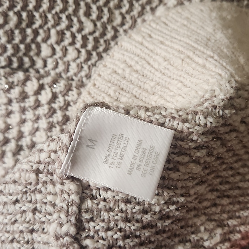 NWT Cream Biege Shoulder Cut Out Cable Knit